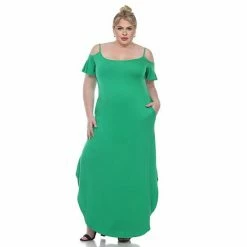 Plus Size White Mark Cold-Shoulder Maxi Dress Dark Blue -White Mark Sales unnamed file 1039