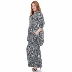 Plus Size White Mark Printed Tunic And Pant Set Blue -White Mark Sales unnamed file 1061