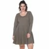 Plus Size White Mark Jenara Fit & Flare Dress Green -White Mark Sales unnamed file 1065