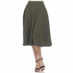 Women's White Mark Midi Skirt Olive -White Mark Sales unnamed file 107