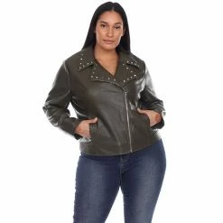 Plus Size White Mark Faux Leather Jacket Grey 15 Plus Size White Mark Faux Leather Jacket Grey -White Mark Sales unnamed file 1087