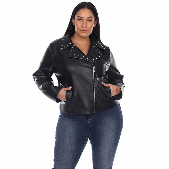 Plus Size White Mark Faux Leather Jacket Grey 9 Plus Size White Mark Faux Leather Jacket Grey - Image 7