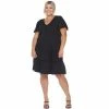 Plus Size White Mark Short Sleeve V-Neck Tiered Dress -White Mark Sales unnamed file 1097