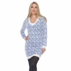 Women's White Mark Leopard Print Sweater Dress Pink