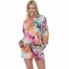 Women's White Mark 2-Piece Tie Dye Top & Shorts Pajama Set Pink -White Mark Sales unnamed file 1157