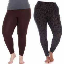 Plus Size White Mark 2-Pack Leggings Charcoal Gray Army -White Mark Sales unnamed file 1213