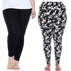 Plus Size White Mark 2-Pack Leggings Charcoal Gray Army -White Mark Sales unnamed file 1216