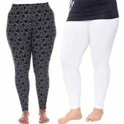 Plus Size White Mark 2-Pack Leggings Charcoal Gray Army -White Mark Sales unnamed file 1217