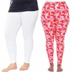 Plus Size White Mark 2-Pack Leggings Charcoal Gray Army -White Mark Sales unnamed file 1220