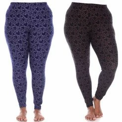 Plus Size White Mark 2-Pack Leggings Charcoal Gray Army -White Mark Sales unnamed file 1223