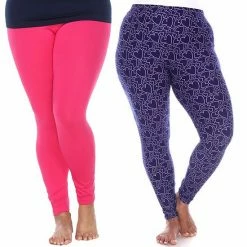 Plus Size White Mark 2-Pack Leggings Charcoal Gray Army -White Mark Sales unnamed file 1225