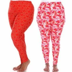 Plus Size White Mark 2-Pack Leggings Charcoal Gray Army -White Mark Sales unnamed file 1227