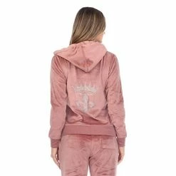 Women's White Mark Rhinestone 2-Piece Velour Tracksuit Set Pink -White Mark Sales unnamed file 124