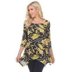Women's White Mark Printed Tunic Top