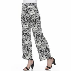 Women's White Mark Floral Print Palazzo Pants Black -White Mark Sales unnamed file 1272