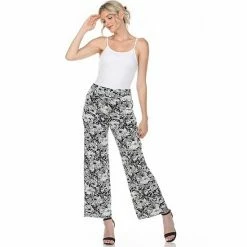 Women's White Mark Floral Print Palazzo Pants Black -White Mark Sales unnamed file 1274