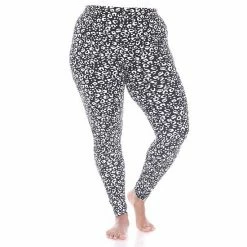 Plus Size White Mark Leopard Print Leggings Brown Leopard
