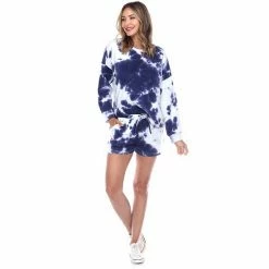 Women's White Mark 2-piece Tie-Dyed Top & Shorts Set Blue -White Mark Sales unnamed file 1301