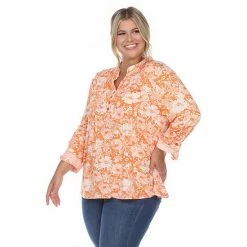 Plus Size White Mark Pleated Floral Print Blouse Mint -White Mark Sales unnamed file 131