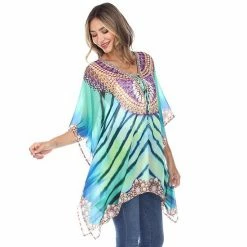 Women's White Mark Lace-Up Caftan Blue -White Mark Sales unnamed file 1316