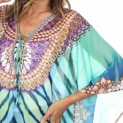 Women's White Mark Lace-Up Caftan Blue -White Mark Sales unnamed file 1317