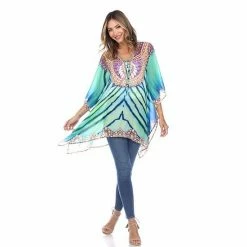 Women's White Mark Lace-Up Caftan Blue -White Mark Sales unnamed file 1318