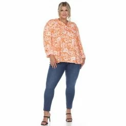 Plus Size White Mark Pleated Floral Print Blouse Mint -White Mark Sales unnamed file 133