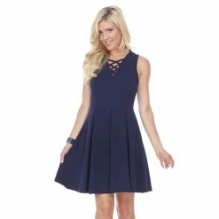 Women's White Mark Shay Fit & Flare Dress Red -White Mark Sales unnamed file 1361