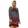 Women's White Mark Smocked Paisley Sweaterdress Gray -White Mark Sales unnamed file 1370