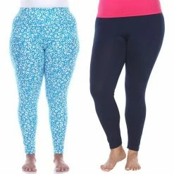 Plus Size White Mark 2-Pack Leopard & Solid Leggings Set Black Leopard -White Mark Sales unnamed file 1378