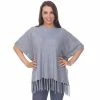 Women's White Mark Button Fringe Poncho -White Mark Sales unnamed file 1381