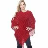 Women's White Mark Fringe Poncho Red 2 Women's White Mark Fringe Poncho Red -White Mark Sales unnamed file 1389