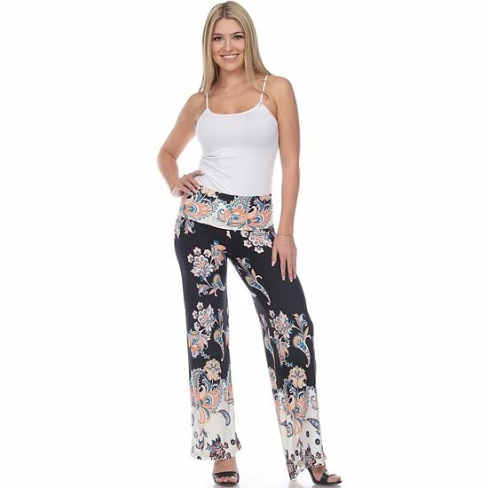 Women's White Mark Paisley Palazzo Pants Yellow 6 Women's White Mark Paisley Palazzo Pants Yellow - Image 4