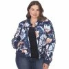 White Mark Women's White Floral Bomber Jacket Black 2 White Mark Women's White Floral Bomber Jacket Black -White Mark Sales unnamed file 1419