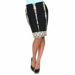 Women's White Mark Printed Pencil Skirt Red Peacock 29 Women's White Mark Printed Pencil Skirt Red Peacock -White Mark Sales unnamed file 1436