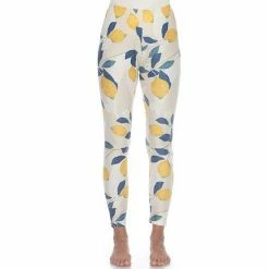 Women's White Mark Printed High-Waisted Leggings Coral Pink Flower