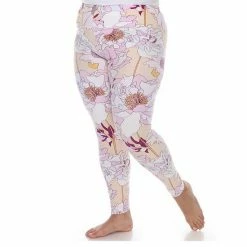 Plus Size White Mark Printed High-Waisted Leggings Coral Pink Flower -White Mark Sales unnamed file 1526
