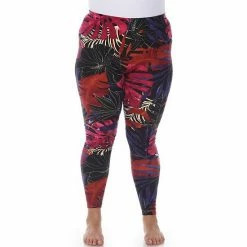 Plus Size White Mark Printed High-Waisted Leggings Coral Pink Flower -White Mark Sales unnamed file 1530