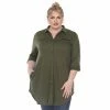 Plus Size White Mark Button Down Tunic Shirt -White Mark Sales unnamed file 155