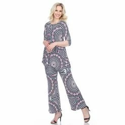 Women's White Mark Tunic & Palazzo Pants Set Red -White Mark Sales unnamed file 1571