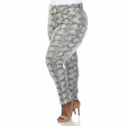 Plus Size White Mark Snakeskin Faux-Suede Pants -White Mark Sales unnamed file 1585