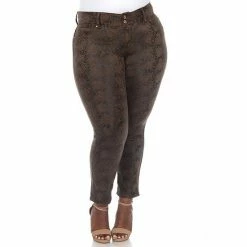 Plus Size White Mark Snakeskin Faux-Suede Pants -White Mark Sales unnamed file 1589