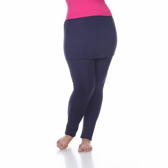 Plus Size White Mark Skirted Leggings Navy 6 Plus Size White Mark Skirted Leggings Navy - Image 4