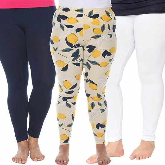 Plus Size White Mark 3-Pack Leggings Set Black Cheetah Tropical 4 Plus Size White Mark 3-Pack Leggings Set Black Cheetah Tropical - Image 2