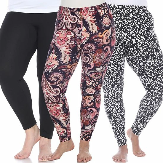 Plus Size White Mark 3-Pack Leggings Set Black Cheetah Tropical 6 Plus Size White Mark 3-Pack Leggings Set Black Cheetah Tropical - Image 4