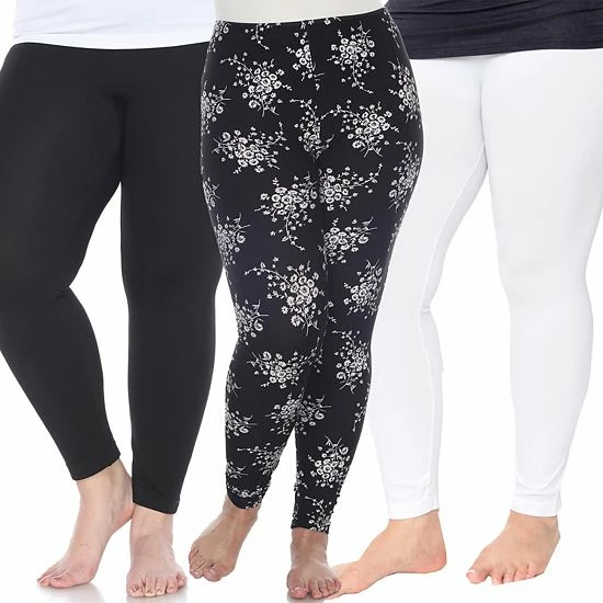 Plus Size White Mark 3-Pack Leggings Set Black Cheetah Tropical 8 Plus Size White Mark 3-Pack Leggings Set Black Cheetah Tropical - Image 6