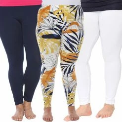 Plus Size White Mark 3-Pack Leggings Set Black Cheetah Tropical 22 Plus Size White Mark 3-Pack Leggings Set Black Cheetah Tropical -White Mark Sales unnamed file 1657