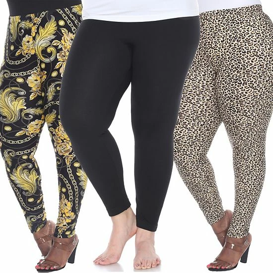 Plus Size White Mark 3-Pack Leggings Set Black Cheetah Tropical 12 Plus Size White Mark 3-Pack Leggings Set Black Cheetah Tropical - Image 10