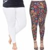 Plus Size White Mark 2-Pack Leggings Pack 261 Multi -White Mark Sales unnamed file 1687