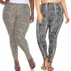 Plus Size White Mark 2-Pack Leggings Pack 261 Multi -White Mark Sales unnamed file 1689